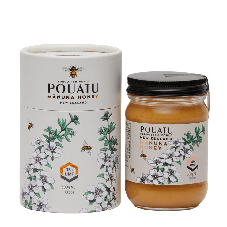 UMF15+ Mānuka Honey 300g Glass Jar & Outer Tube